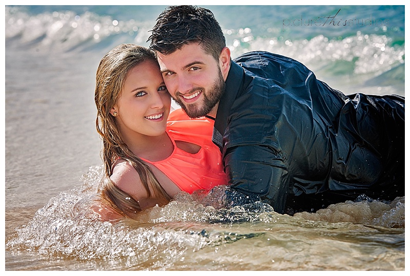trash the dress photos with engagement couple