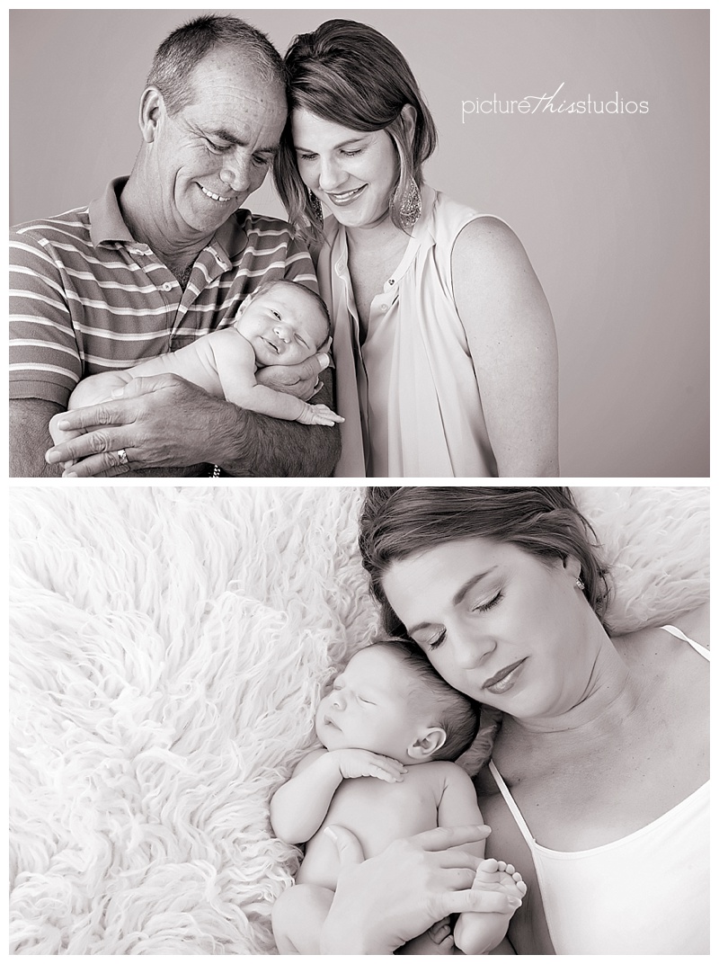 newborn portraits with mother laying down