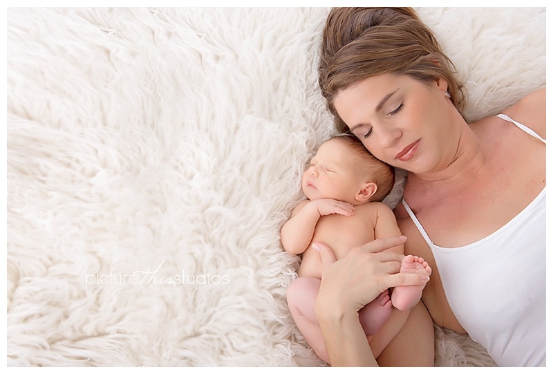 sleeping with baby in studio