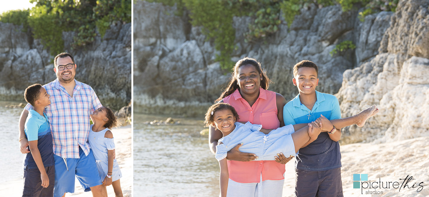 Family Beach Portraits in Grand Cayman with photographer Heather Holt Photography from Picture This Studios. 