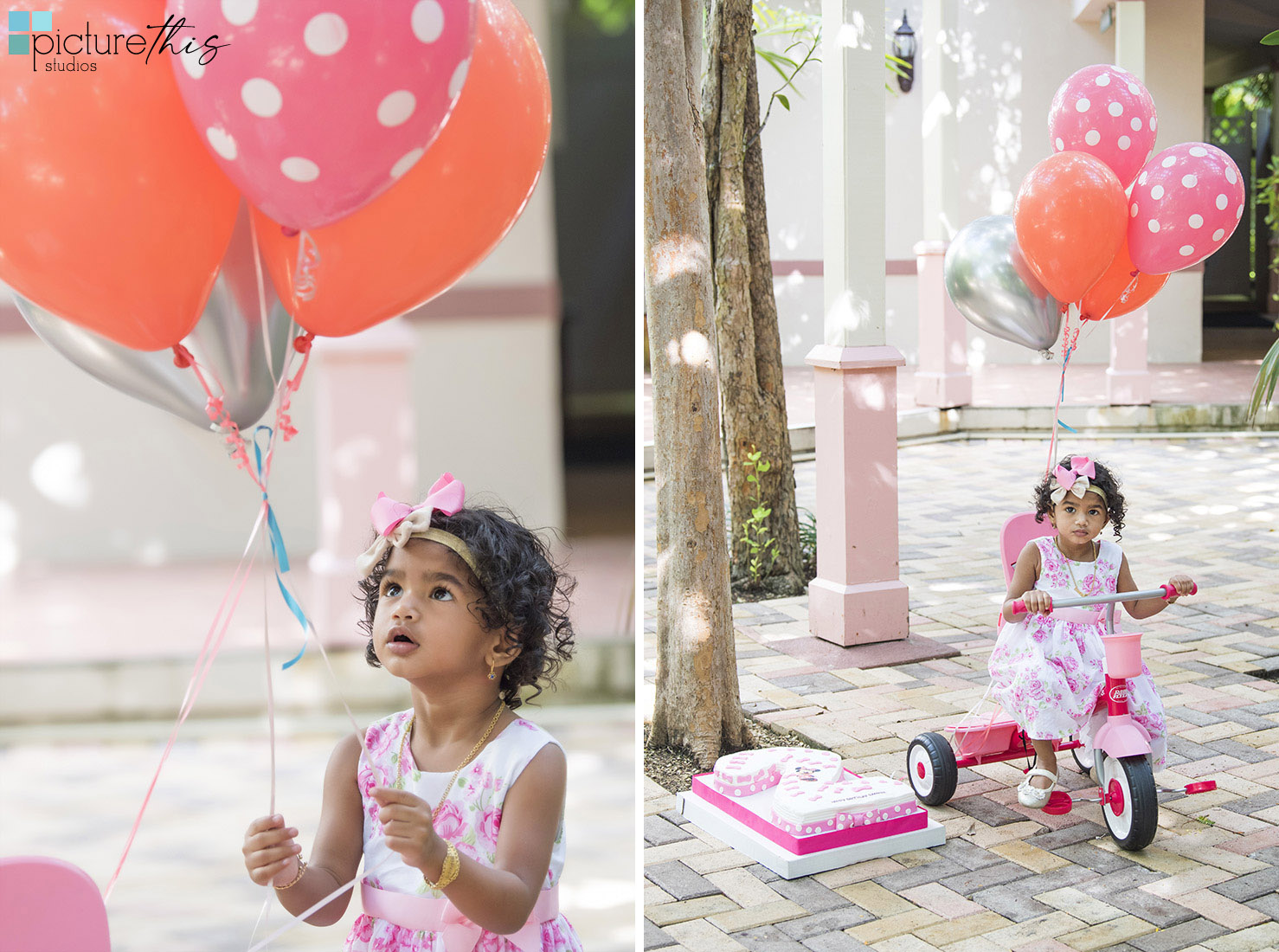 This beautiful little two year old celebrated with family portraits at The Cayman Islands Botanical Park by Heather Holt Photography with Picture This Studios