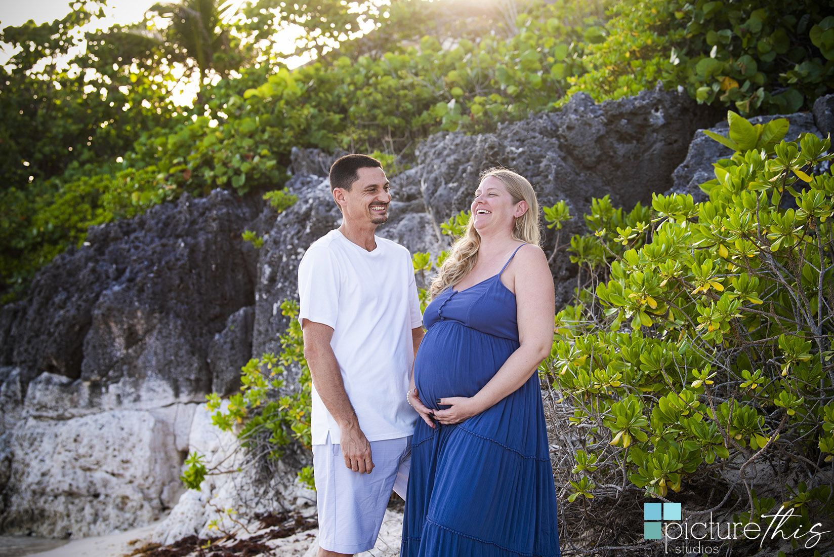 This beautiful couple did their pregnancy portraits in the paradise of Grand Cayman, Cayman Islands with Heather Holt Photography with Picture This Studios.