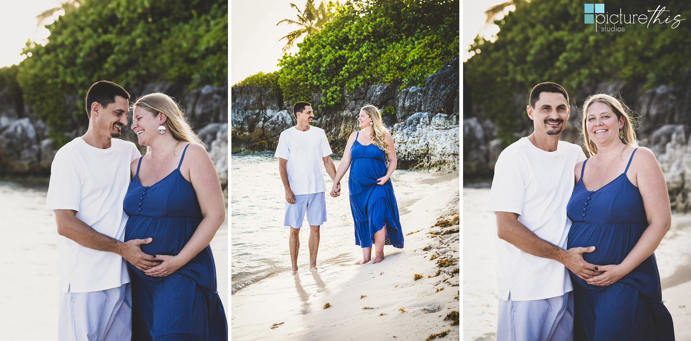 This beautiful couple did their pregnancy portraits in the paradise of Grand Cayman, Cayman Islands with Heather Holt Photography with Picture This Studios.