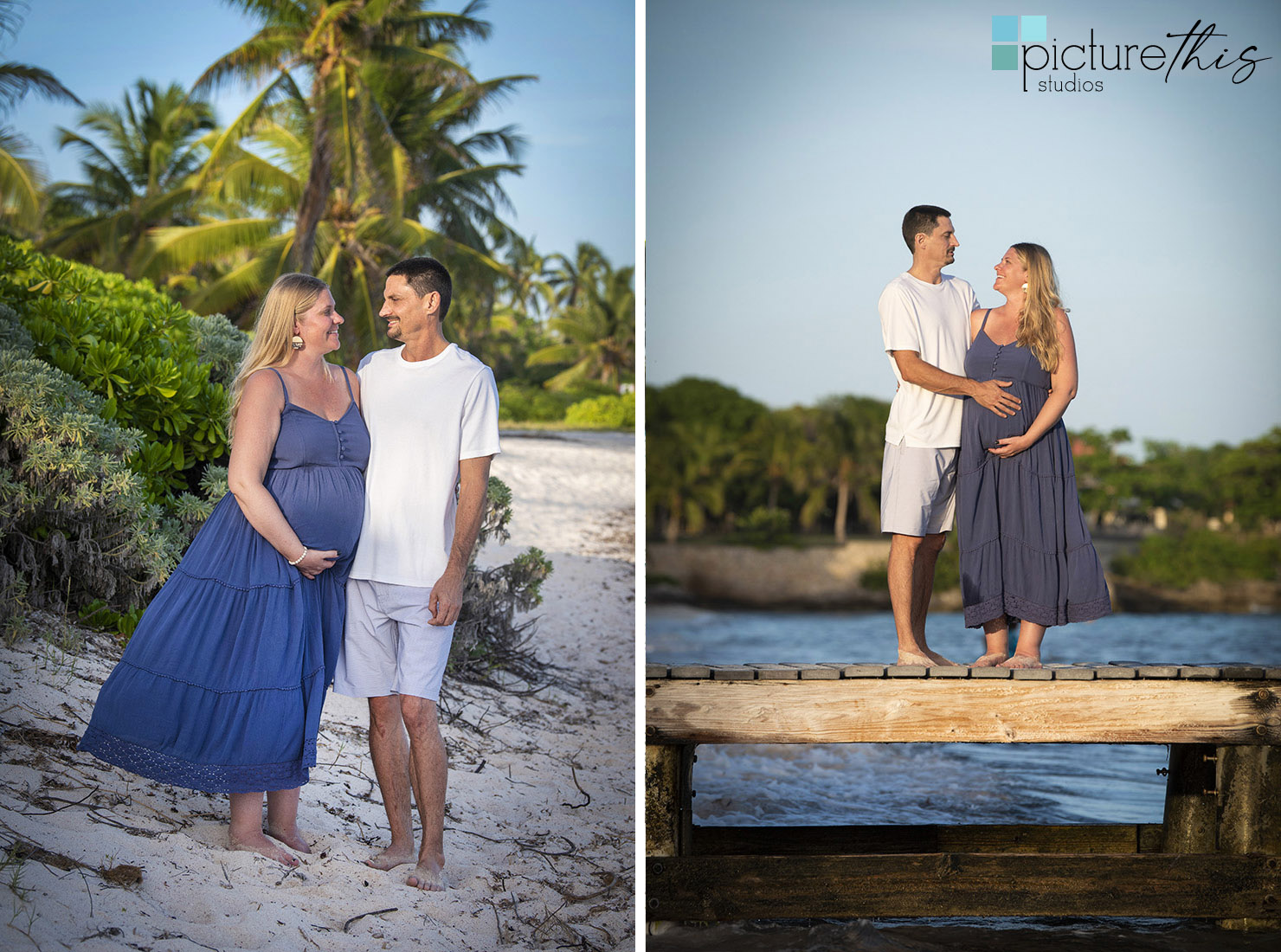 This beautiful couple did their pregnancy portraits in the paradise of Grand Cayman, Cayman Islands with Heather Holt Photography with Picture This Studios.