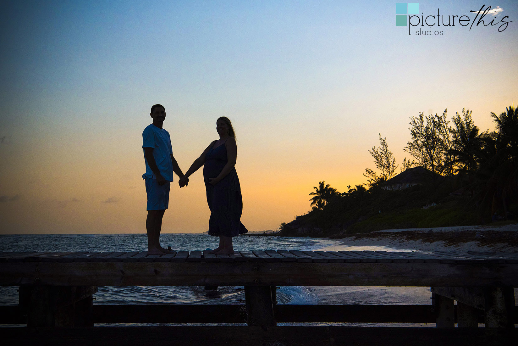 This beautiful couple did their pregnancy portraits in the paradise of Grand Cayman, Cayman Islands with Heather Holt Photography with Picture This Studios.